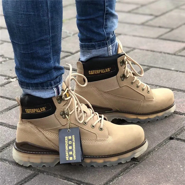 

Autumn New Crystal Bottom Workwear Boots, High Help Boots, Men's Heightened Leather Locomotive Shoes