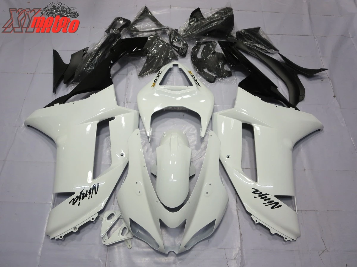 

Motorcycle ABS Fairing Kit For Kawasaki ZX6R 636 2007-2008 Injection Full Fairings ZX-6R 07-08 Gloss White Bodyworks