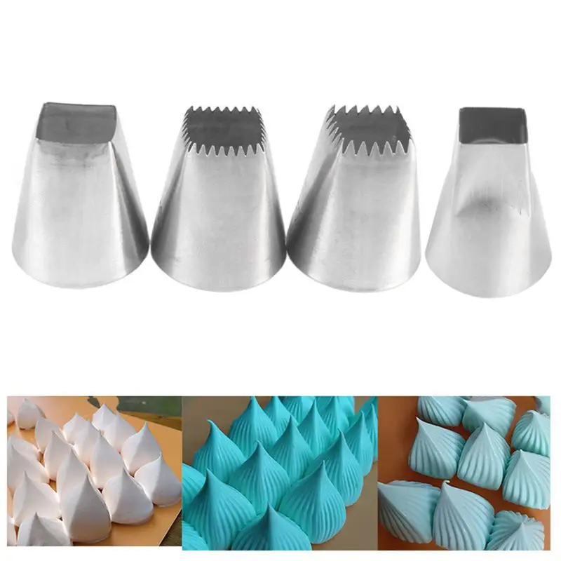 

4pcs/set Stainless Steel Cake Icing Piping Tips Nozzles Dessert Mold Square Shaping Baking Pastry Decorating Tools