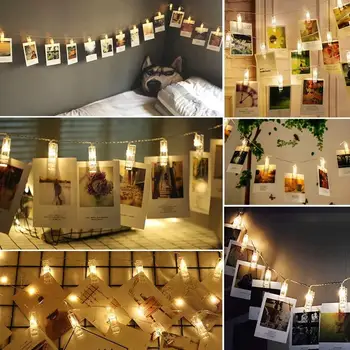 

LEADLY LED String Light Star Clip Fairy Warm White Garland Home Christmas Wedding Party Decoration Holiday Battery Light String