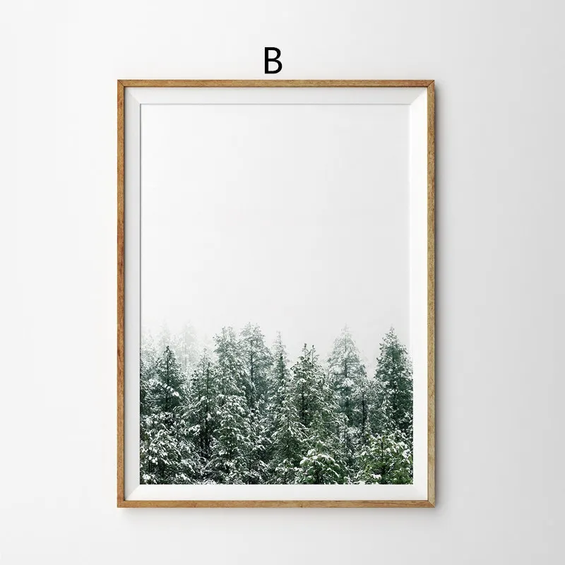 Плакат на холсте с изображением снежного оленя и дерева, настенная живопись, настенные картины для гостиной, Современный домашний декор, Рождественское украшение, живопись
