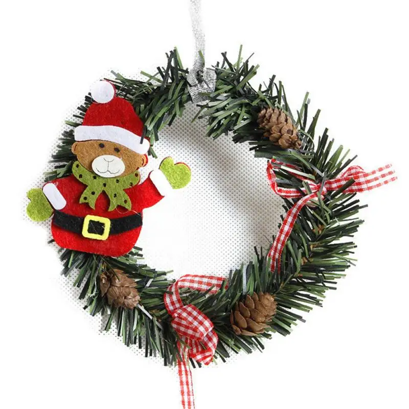 about 15 cm 1 шт. украшение для рождественской елки для украшения дома Navidad Гирлянда Венок из ротанга кольцо для настенный дверной подвесной Рождественский вечерние Декор - Цвет: about 15 cm