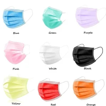 

In Stock 50pcs Mask Disposable Three-layer Nonwove Mask Anti Dust Mouth Mask Windproof Face Masks Mascarilla 24 Hours Fast Ship