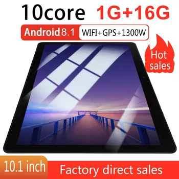 

KT107 Round Hole Tablet 10.1 Inch HD Large Screen Android 8.10 Version Fashion Portable Tablet 1G+16G Black Tablet