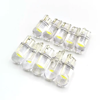 10x 2021 Newest W5W Led T10 Car Light COB Glass 6000K White Auto Automobiles License Plate Lamp Dome Read DRL Bulb Style 12V 1