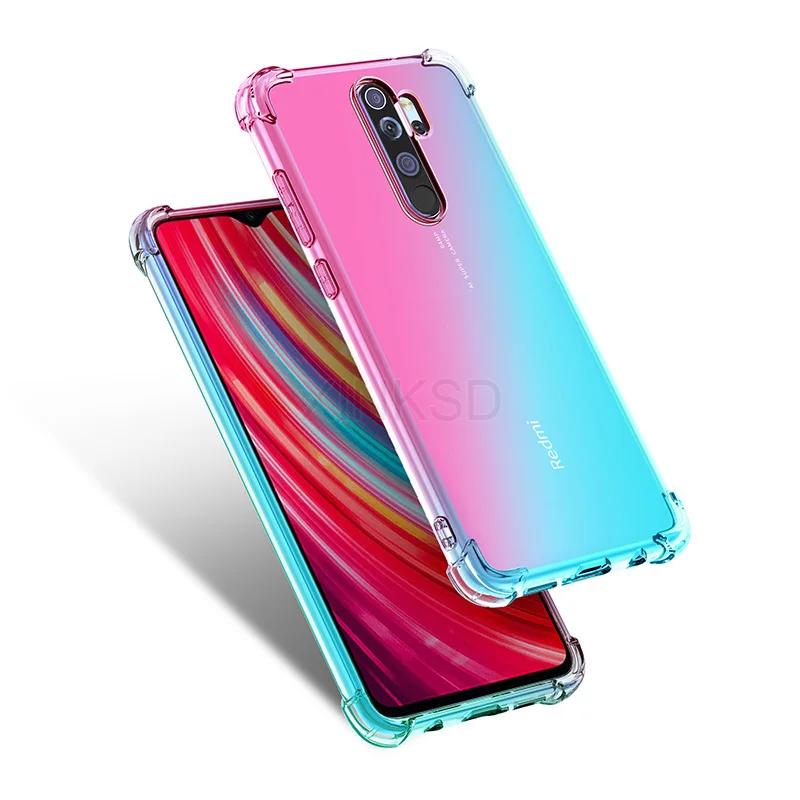 Противоударный силиконовый чехол для samsung Galaxy A51 A90 A30 A50s A80 A60 M40 A70 A70s A40 A30 A20 A10 A9 A7 чехол Чехол градиент - Цвет: Pink Green