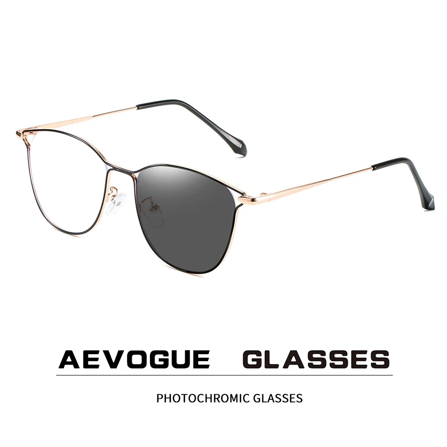 

AEVOGUE Photochromic Glasses Anti Blue Light Fashion Eyewear Frame Prescription Glasses Accessories Women AE1117