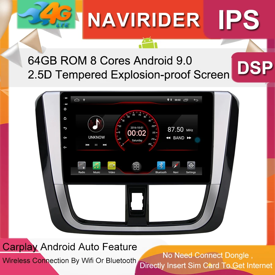 Best Car Multimedia Player 10.2inch IPS Screen Monitor GPS tape recorder Bluetooth Android 9.0 For Toyota YARIS Vios 2016 Auto Audio 0 Best Car Multimedia Player 10.2inch IPS Screen Monitor GPS tape recorder Bluetooth Android 9.0 For Toyota YARIS Vios 2016 Auto Audio 0