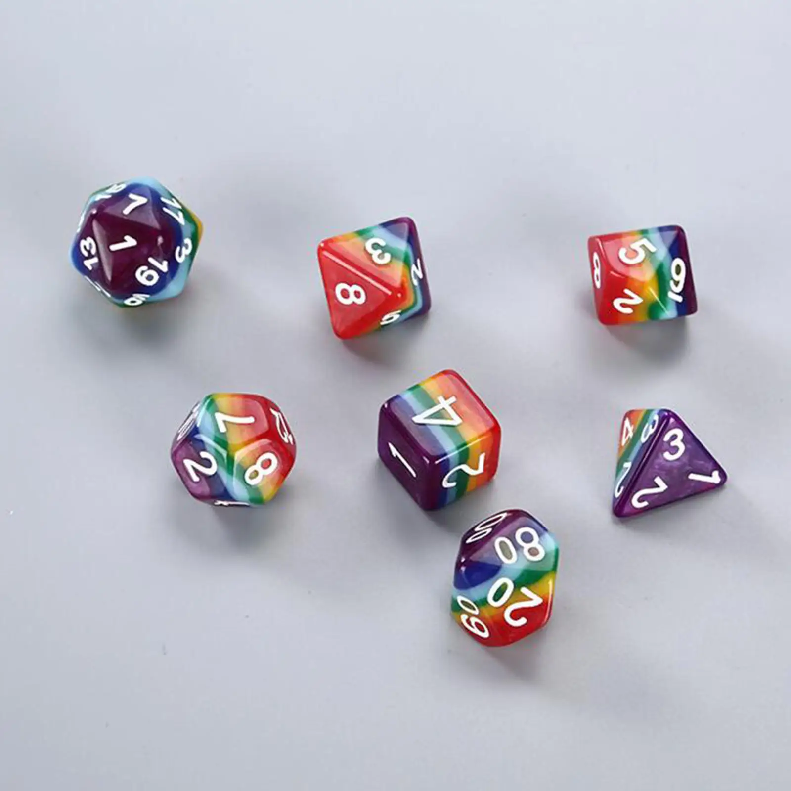 7pcs Mini Polyhedral Dice Set D4 D6 D8 D10 D12 D20 for Dnd Board Games