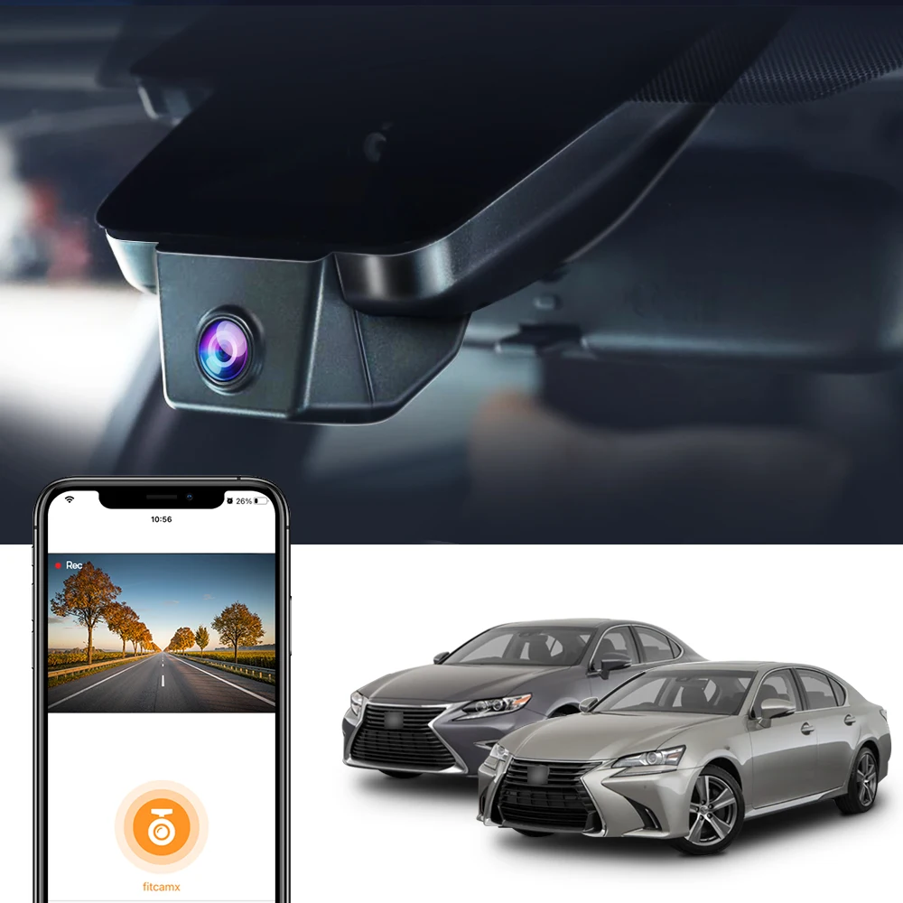 Dash Cam 4K for Lexus ES 2016-2022/GS 2016-2020/IS 2017-2022Fitcamx Night Camera for CarWireless Dash CameraWIFI Car DVR