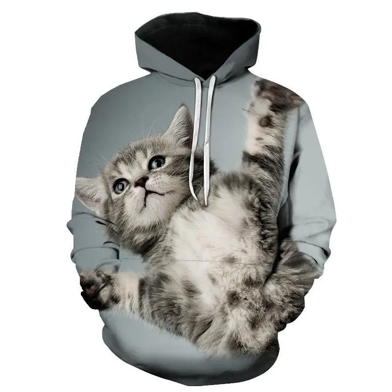 

Stranger Things Women's Pullovers World Animal Hooded Lady Kitty Cat Hoodies Girls 3D Sweatshirts Funny Casual Women Hoodie Men