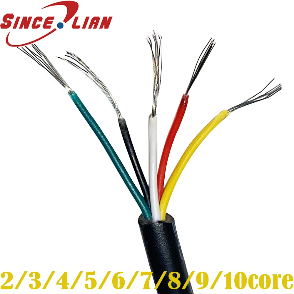 Оловянный медный кабель без содержания кислорода в оболочке 26AWG 28AWG 2 ядра 3 4 5 6 7 8 9