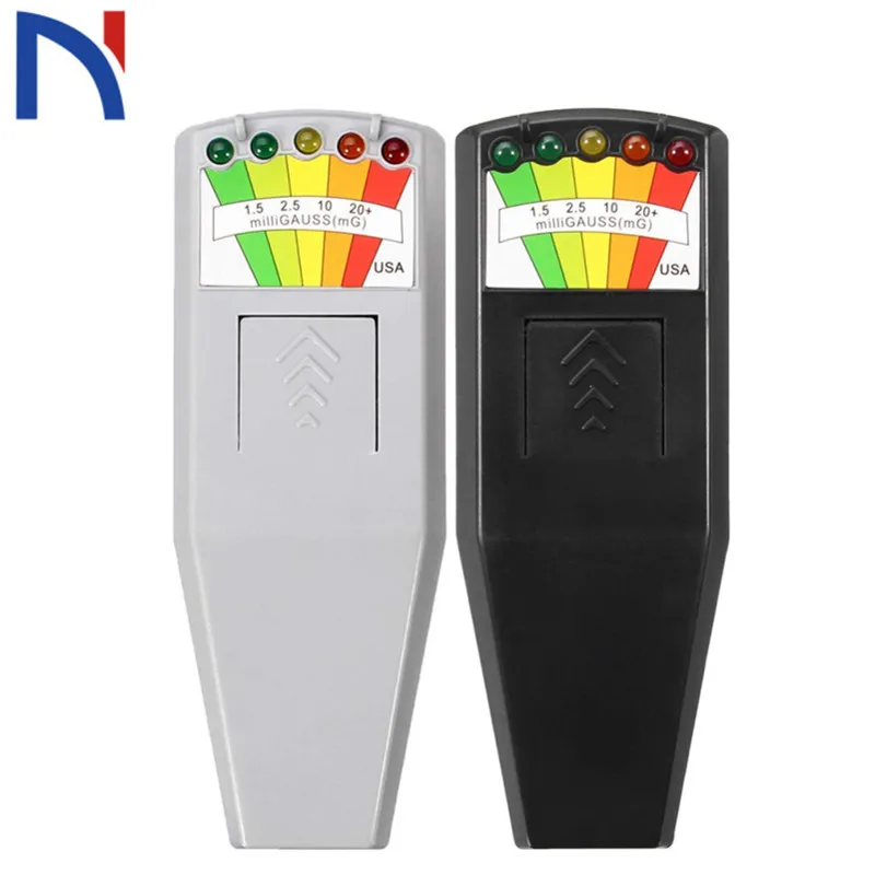 

KII K2 Electromagnetic Field EMF Meter Gauss Meter Ghost Hunting Detector Portable EMF Magnetic Field Detector 5 LED Black White