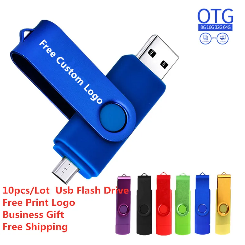 

New 10pcs Usb 2.0 OTG USB Flash Drive For SmartPhone/Tablet/PC 2GB 512MB 256MB Pen Drive 128MB Pendrive High Speed Thumbdrives