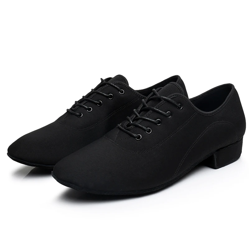 Men Modern Dance Shoes Boys Canvas Latin/Tango/Ballroom Shoes Rubber/Soft Sole Low Heels Man Dancing Black Professional dance shoes