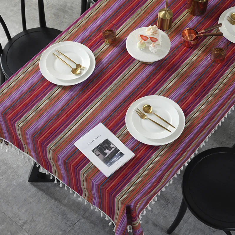 Tassel table cloth Coffe Table Mexican Blanket  Dining Table Cloth Macrame Bohemia Manteles cup mantel mesa kitchen table