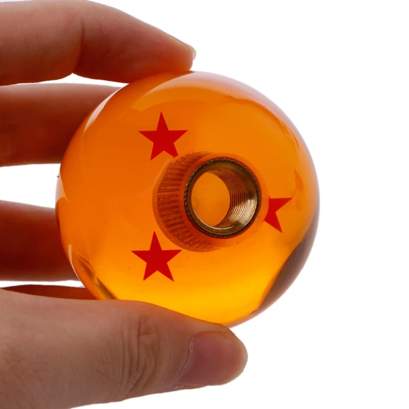 Universal Car Auto Manual Gear 54mm Shift Knob Ball 3-7 Stars+3 Pcs Nut Adapters Acrylic threaded shift knob