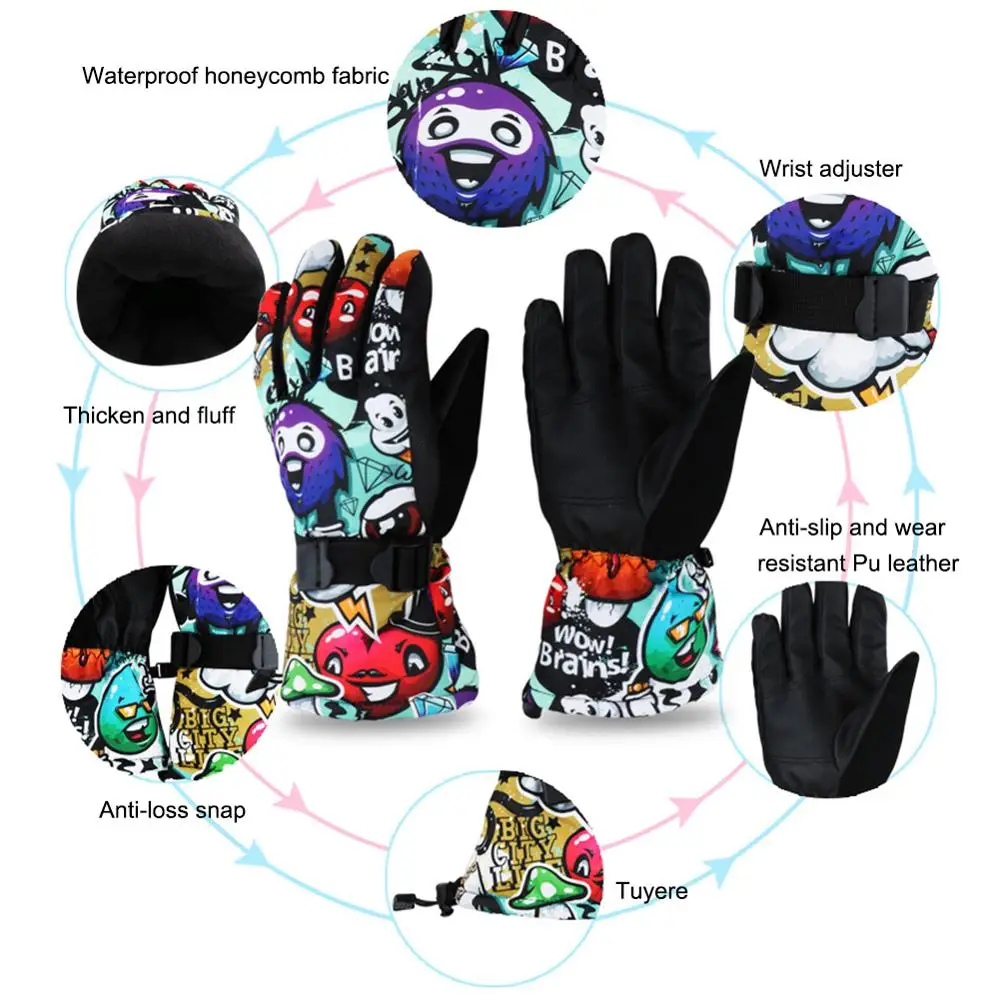 Waterproof winter warm gloves outdoor sports men and women ski gloves bike motorcycle riding winter windshield gloves