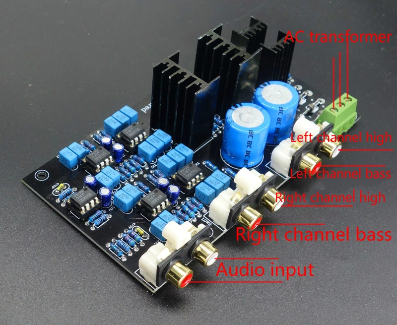 

Free ship The pre-AMP electronic Frequency division board/ 2 Frequency division/Replaceable crossover point adjustment 134 *76mm