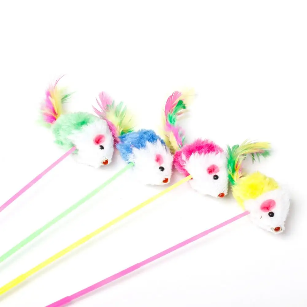 1/10 Pcs Cat toys False Mouse Pet Cat Toys Mini Funny Playing Toys For Cats with Colorful Feather Plush Mini Mouse Toys