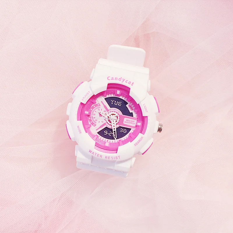 White Pink Роскошные мужские белые спортивные часы светодиодный цифровые военные спортивные кварцевые часы повседневные часы S Shock часы женские мужские часы - Цвет: White Pink