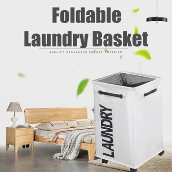 

Waterproof Large Storage Basket Bathroom Dirty Clothing Fabric Collapsible Hamper Foldable Storage Laundry Basket With Wheels