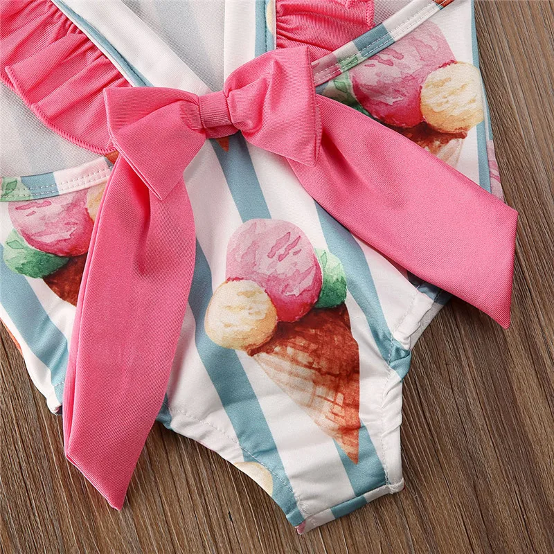Fashion Baby Girl Ruffle Swimwear Summer Sleeveless Backless Swimsuit 2020 new One-piece Bathing Suit Summer Clothes Top Bikini