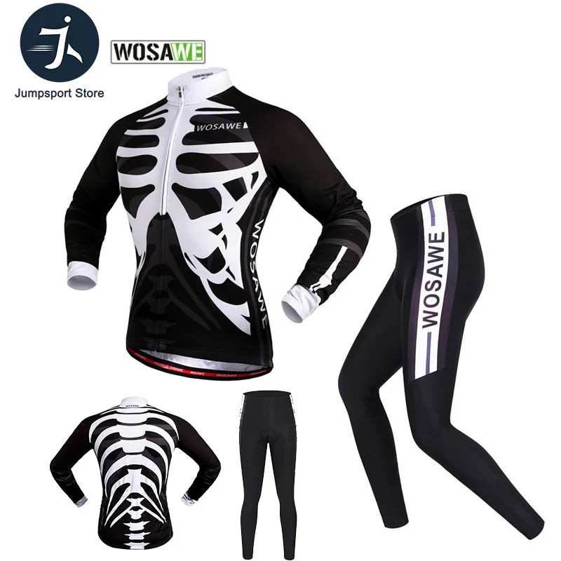 WOSAWE Maillot Ciclismo Roupa de Esqueleto мужские велосипедные костюмы с силиконовым гелем