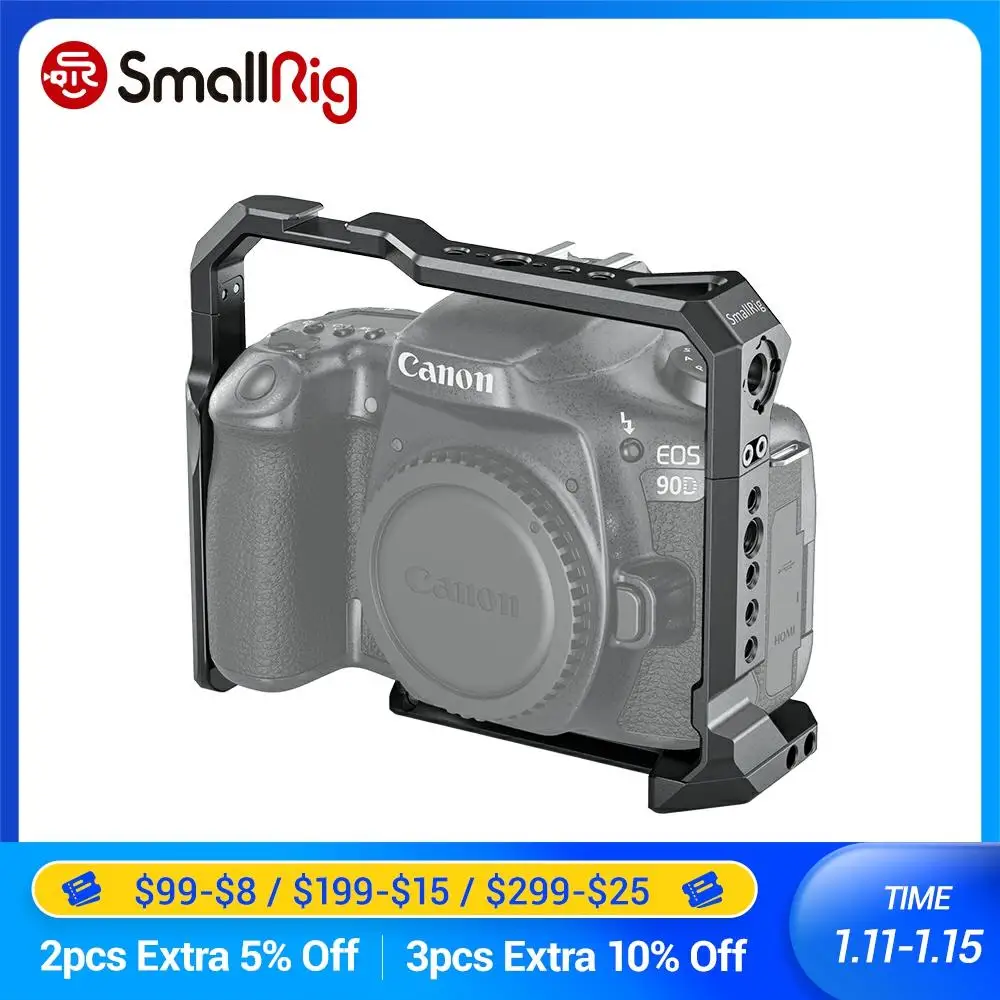 Клетка SmallRig 90D для камеры Canon EOS 80D 70D с креплением на холодном башмаке и