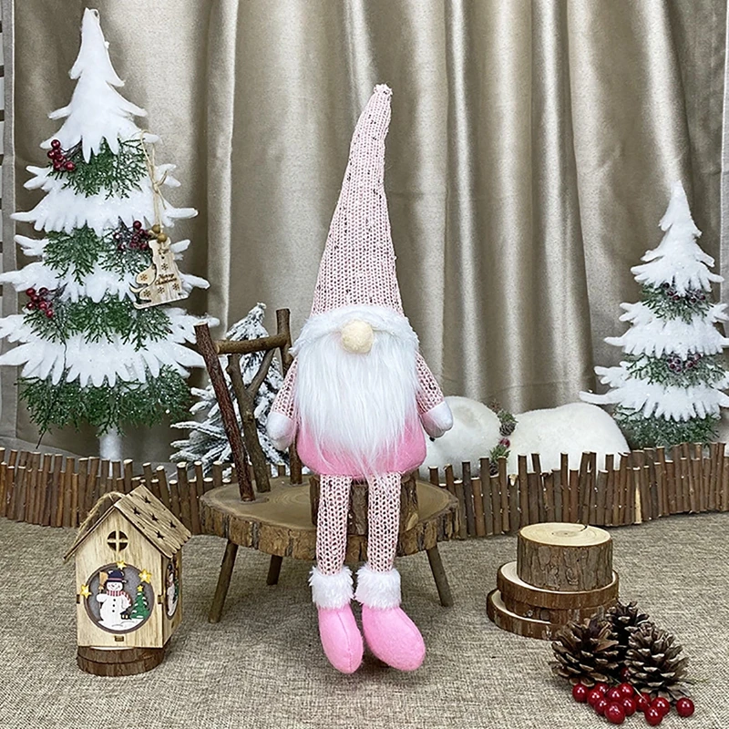 boy & girl 2pcs KitchenLS666 Christmas Decoration Faceless Stand Doll Toy Christmas Decorations Xmas Gifts Standing Faceless Boy and Girl Doll Pendant ELF Decoration Ornaments Sticker