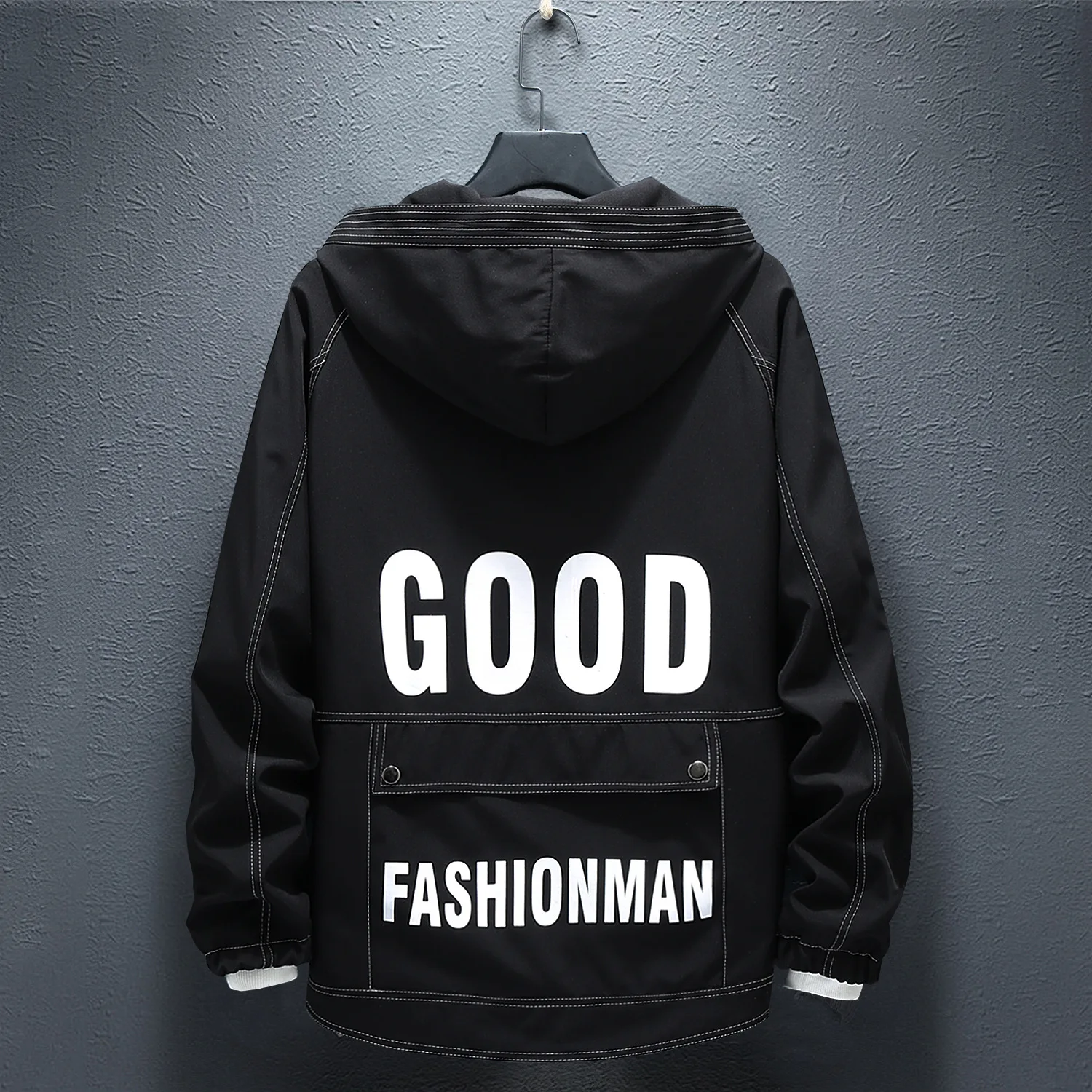 

2019 New Style Jacket Spring And Autumn Large Size Jacket Men's Plus-sized Trench Coat Coat Stylish Loose Wear Oversized Tops Ba