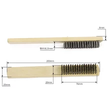 Набор из 2 предметов, нержавеющая сталь, латунная проволока, щетка для царапин, деревянная ручка для чистки металла* Удобная деревянная ручка