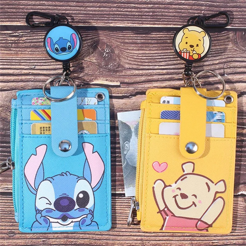 

5style Stitch bear Shield holder campus card meal card hanging neck retractable card ID card shell leather case multi-card