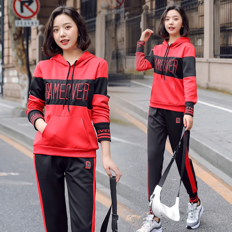 red hoodie outfit womens