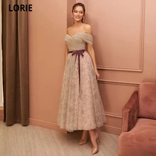 

LORIE Off The Shoulder Tea-Length Evening Dresses Plus Size Women Party Prom Gowns Celebrity Prom Dress Robe De Soirée Femme