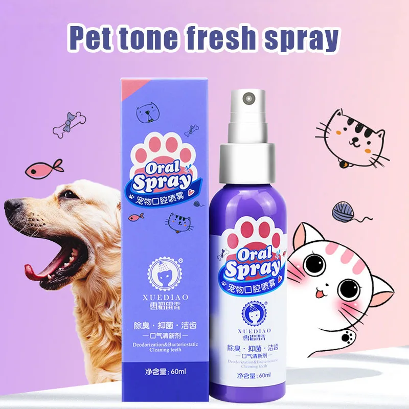 

Newly Pet Spray Dog Oral Care Bad Breath Teeth Cleaning Breath Freshener Plaque Removing