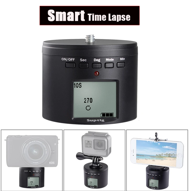 For Gopro Hero 8 Time Lapse Tripod Mount Electric Panning Rotating 360 For Gopro 8 7 6 5 Xiaoyi 4k Dji Osmo Action Iphone Dslr Sports Camcorder Cases Aliexpress