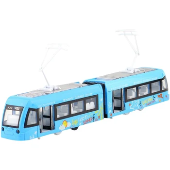

Underground Subway Train Tram/Pull Back/Sound & Light Car/Educational Collection/Gift for Kid Blue