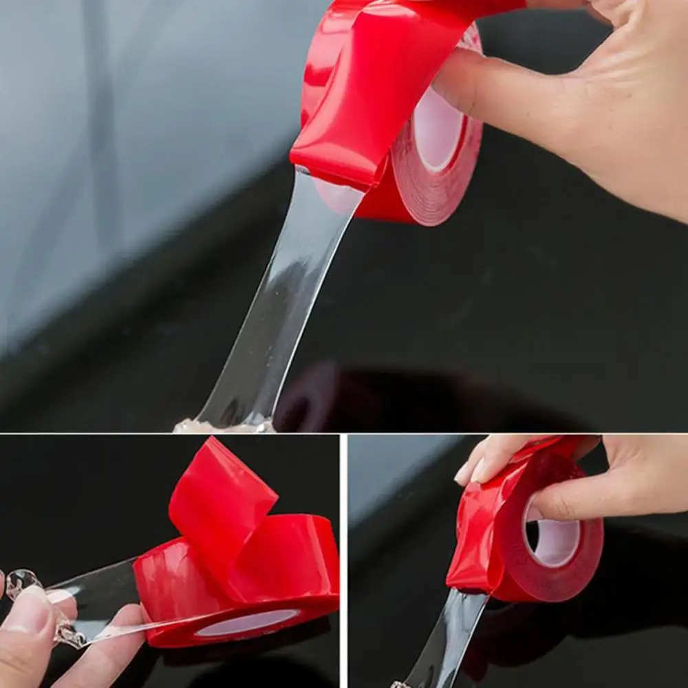 

1 Roll Length 3m Super Double Sided Tape Strong Adhesive Glue Transparent No Traces Sticker for Home Car Bedroom Garden