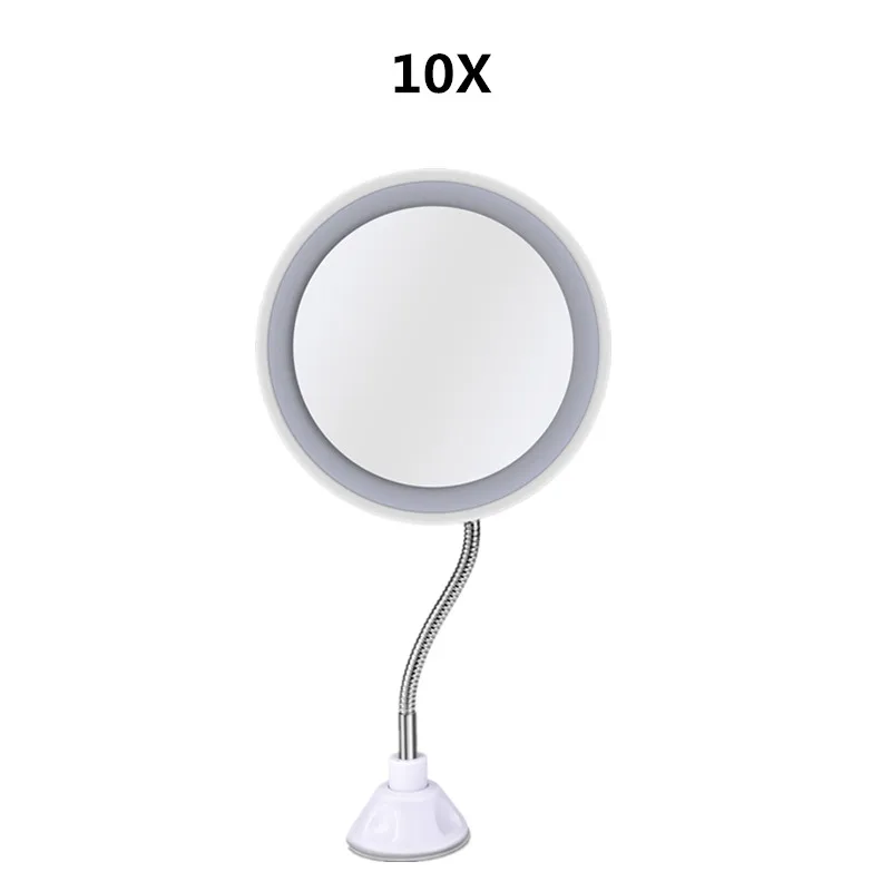 360 градусов вращение 10X увеличительный, светодиодный макияж зеркало Гибкая лампа складной туалетное Зеркало Косметическая Красота настольная ванная комната - Цвет: 10X LED Miroir