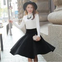 Юбка-зонтик в европейском и американском стиле, длинная юбка с высокой талией, эластичная юбка большого размера большого