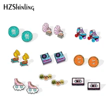 Новые роликовые коньки акриловые серьги рекордер акриловые серьги Mixtape эпоксидные усадки Серьги Подарки