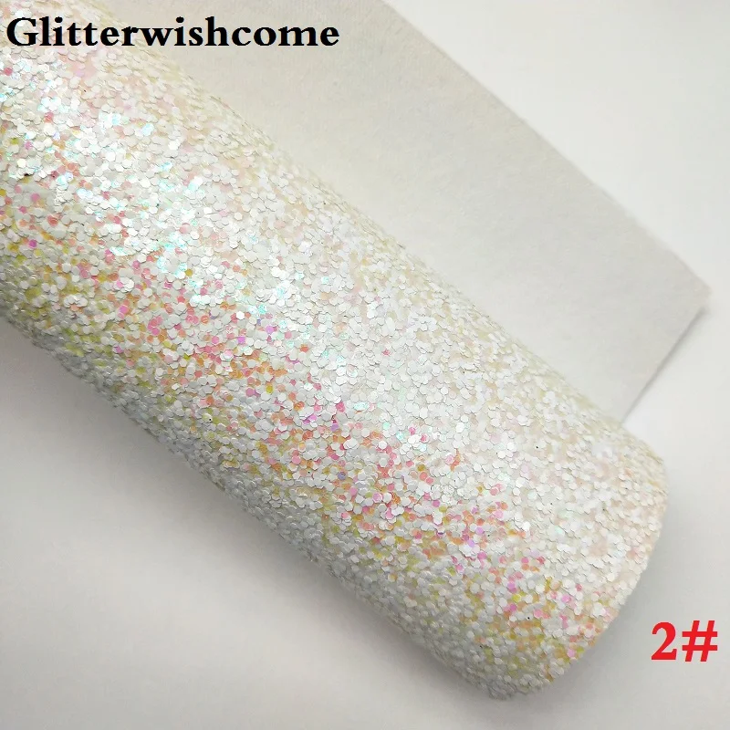 Glitterwishcome 21X29 см A4 размер винил для бантов белая блестящая кожа, плоская массивная блестящая кожаная ткань винил для бантов, GM100