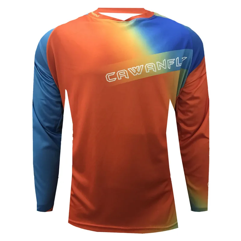 CWF Blue Long Motocross Racing Jersey Downhill Bike Bicycle Enduro BMX T-Shirt Clothes Clothing Top DH MX GP MTB Jerseys - Цвет: Розовый
