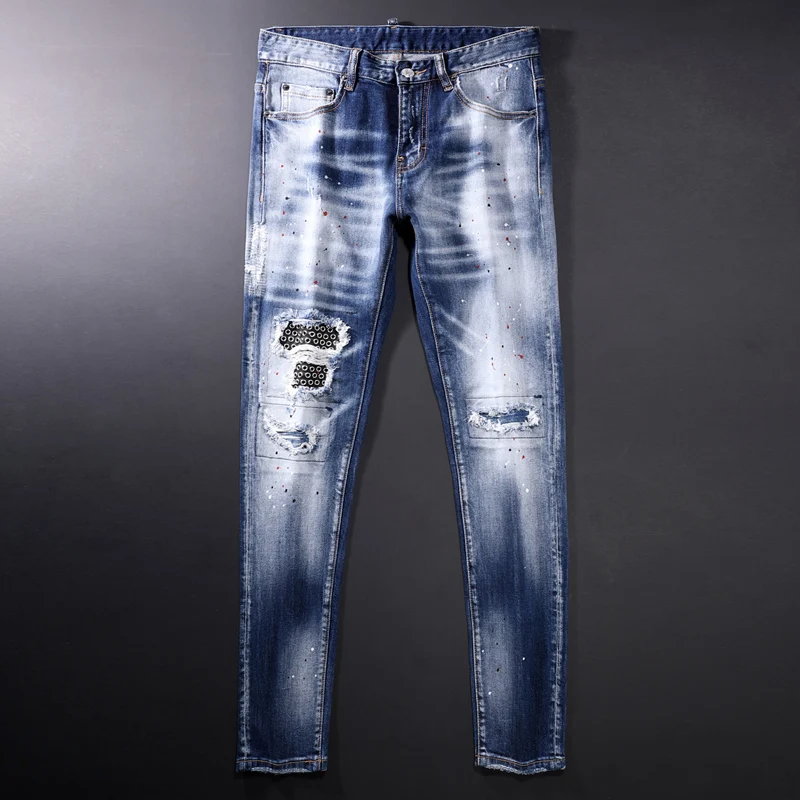 American Streetwear Fashion Men Jeans 