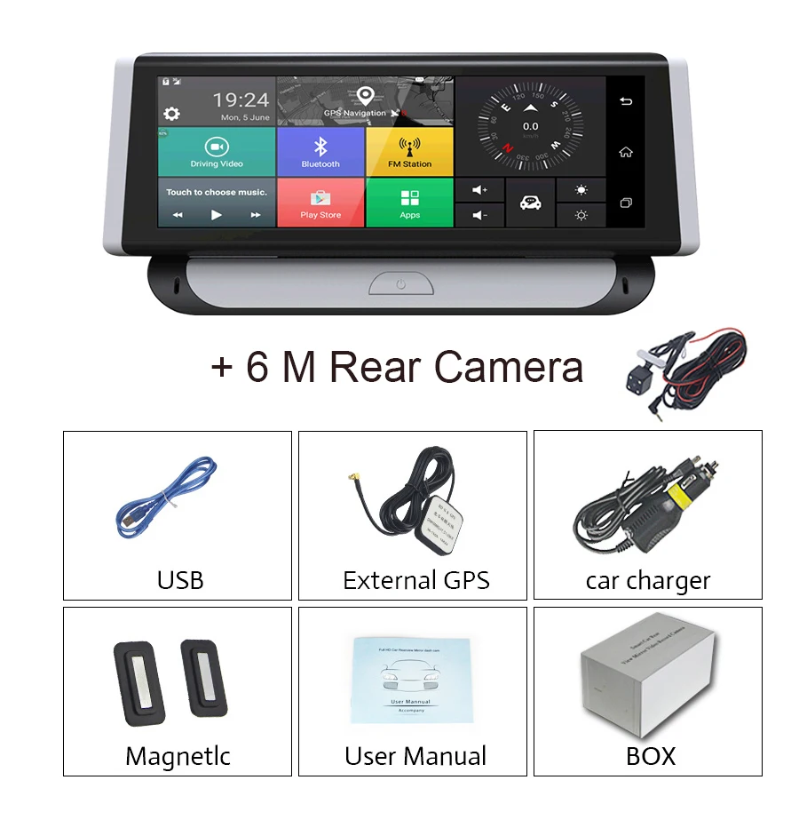 Anfilite 8 &quotвидеорегистратор 4G ADAS GPS навигация 1080P Android автомобильный