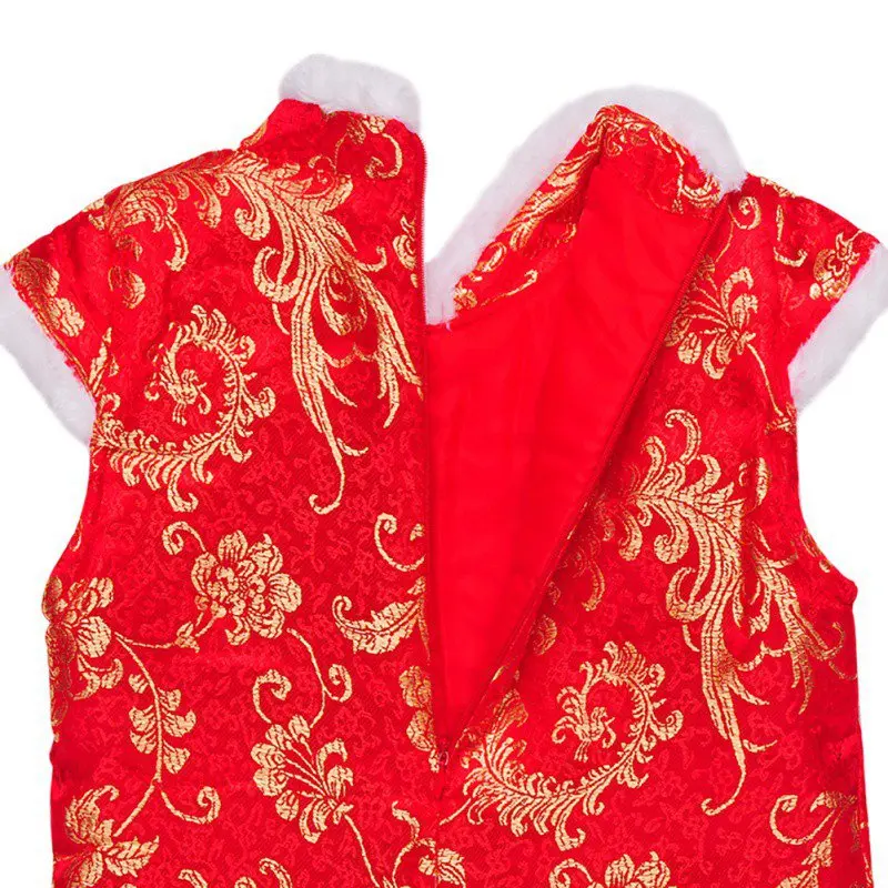 Комплект из 2 предметов, детское платье Qipao зимние детские комплекты одежды для девочек Хлопковое платье Qipao Плащ шаль костюм платье+ шаль От 3 до 8 лет