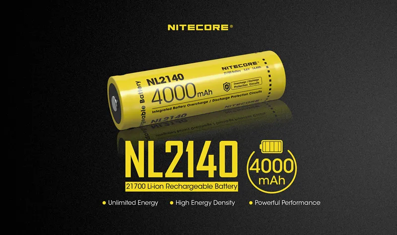 1 шт. NITECORE 21700 аккумуляторная батарея 3 6 В литий-ионная 4000 мАч 4500 5000 NL2140/NL2145/NL2150