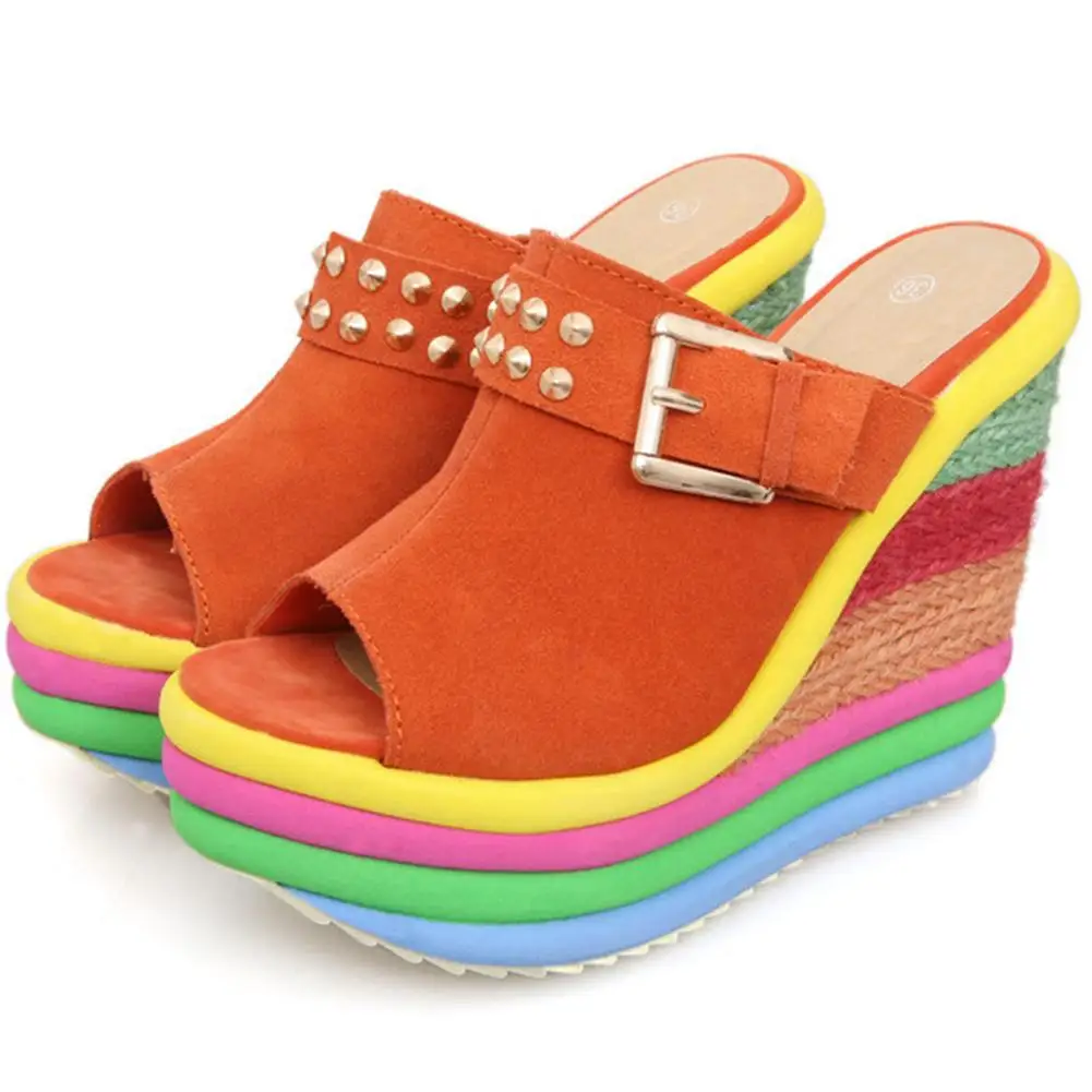 Doratasia/Мода года; распродажа; женская обувь на платформе; разноцветная обувь на танкетке; обувь на высоком каблуке без шнуровки; женские босоножки без задника