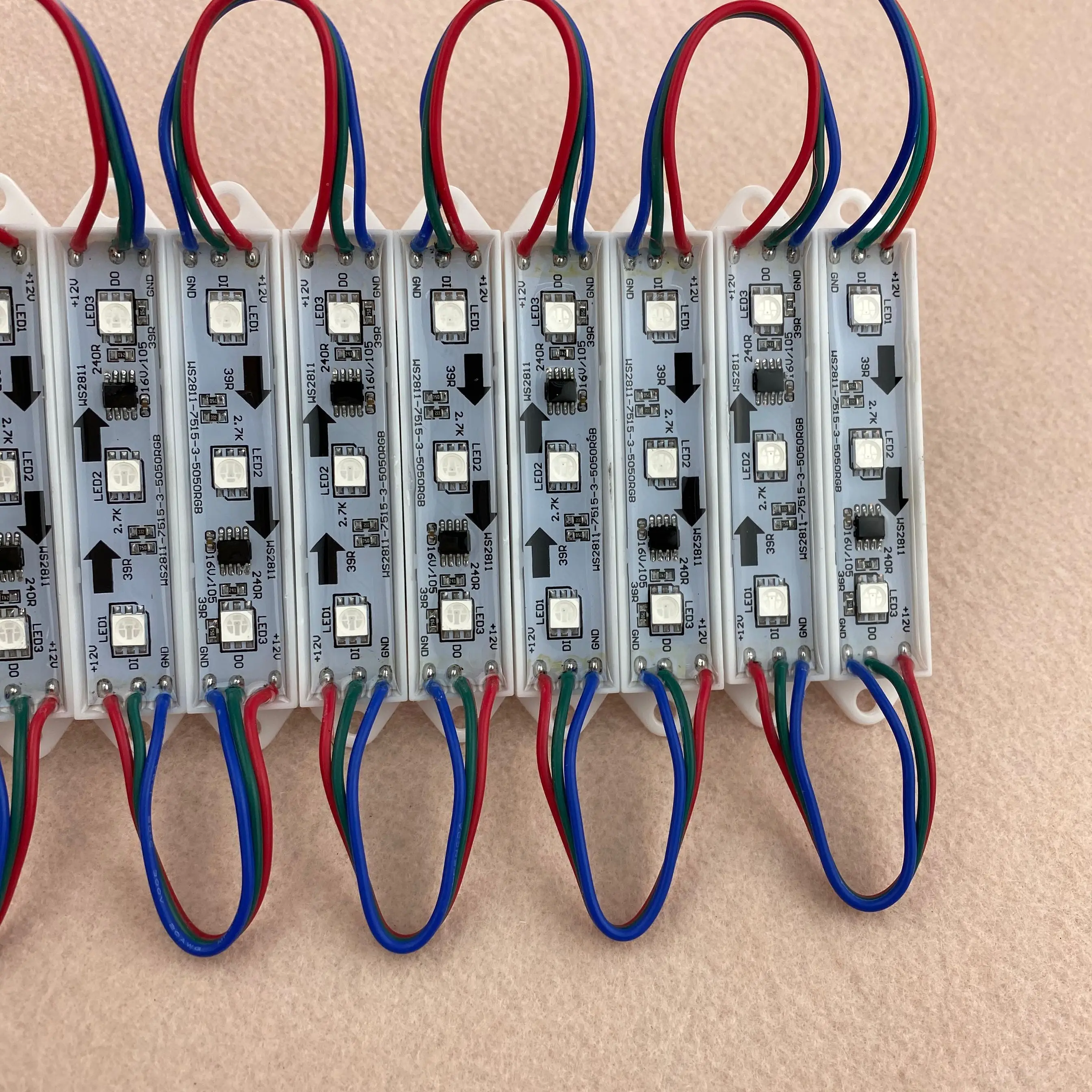 20 шт/шнур DC12V WS2811 умный светодиодный RGB полноцветный пиксельный модуль IP68 0 72 Вт|led